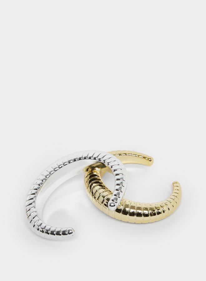 ستايلي طقم من قطعتين سوار كف مضلع - Image 2